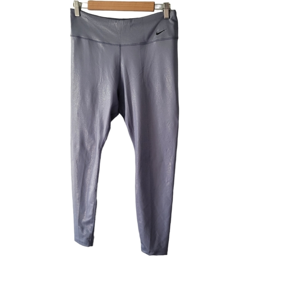 Nike Lavender Periwinkle Blue Shimmer Dri Fit Leggings Size Large